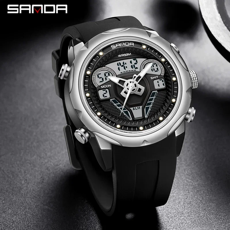 SANDA Top Brand Sports Men\'s Watches Outdoor Military Quartz Watch Man Waterproof Wristwatch for Men Clock relogios masculino