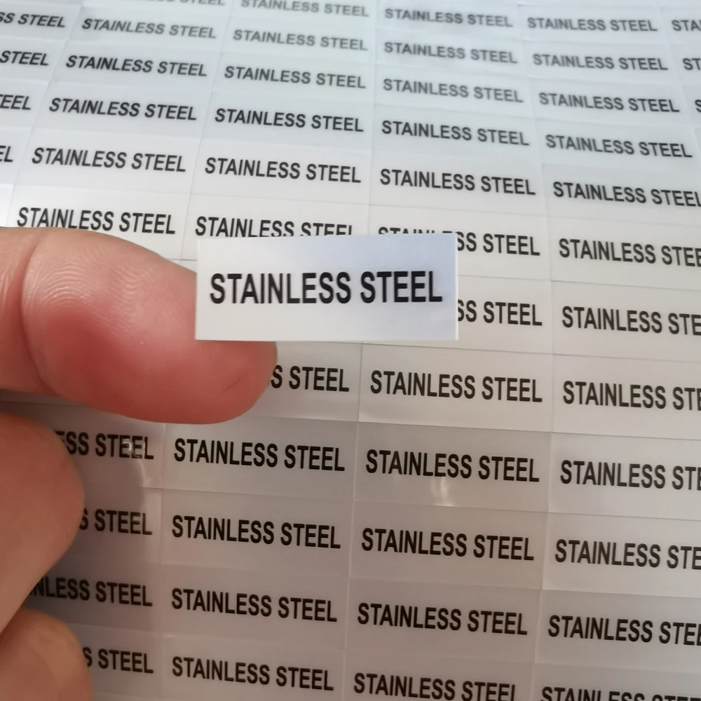 620pcs 22x9mm Matte Silver Sticker Writting With STAINLESS STEEL For Metallic Products Packaging Label