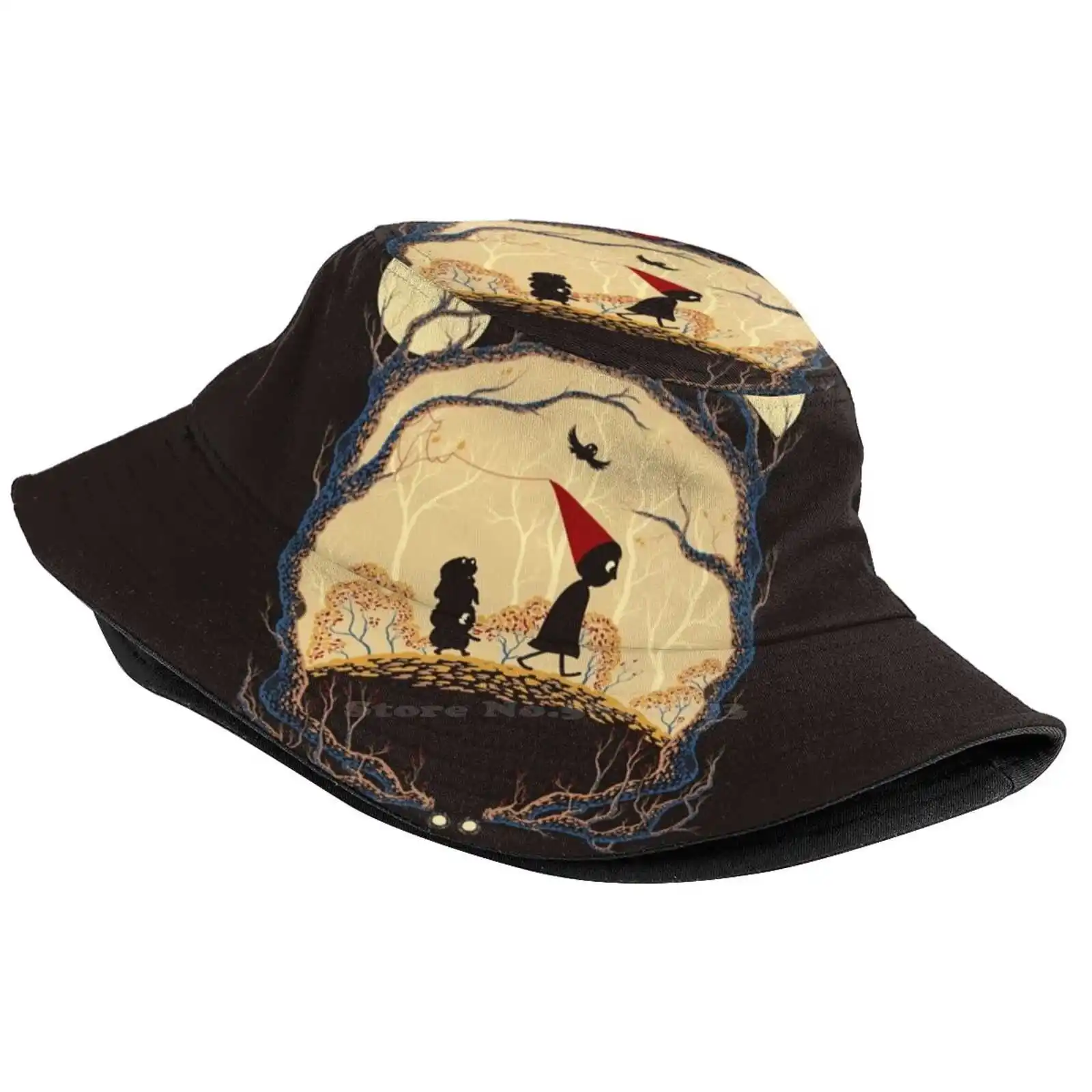 Journey Unisex Fashion Women Men Breathable Bucket Hats Monster Moon Lantern Bird Cartoon Otgw Forest Hat Fall Nature Lost