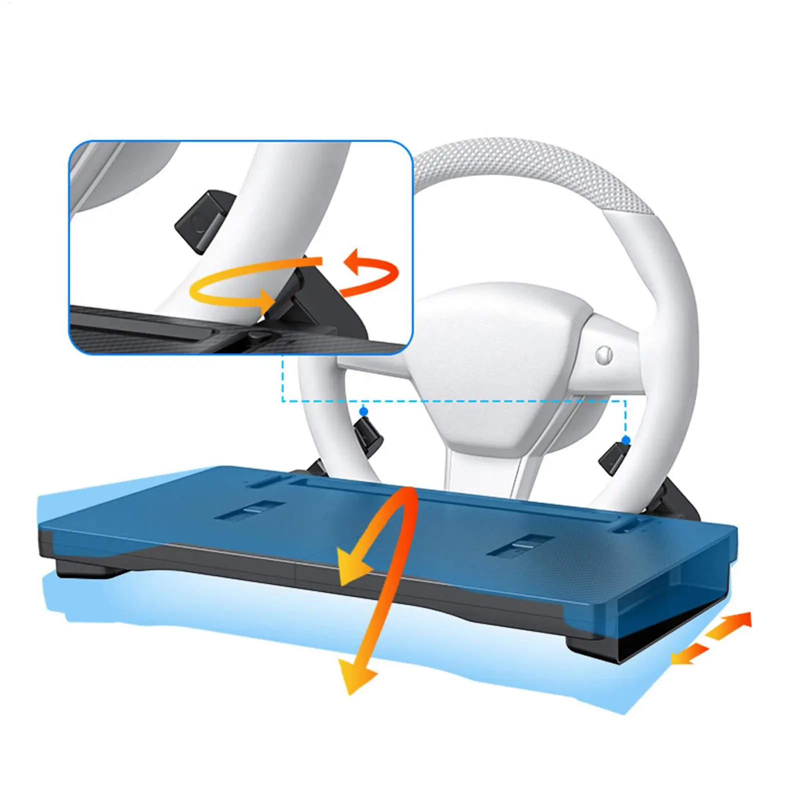 

Steering Wheel Tray Table Clamp-On Storage Desk Steering Wheel Computer Holder for Snack Drinks Tablet Video Conference Meal