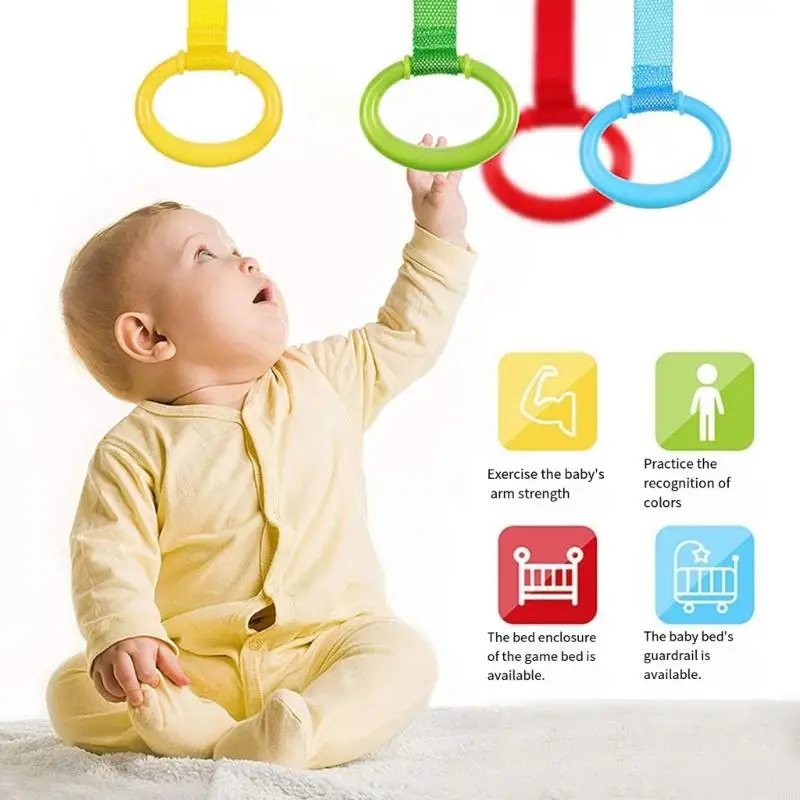 Pack of 8 Baby Safety Handle Standing Practice Rings for Playpen Help Toddler Learn to Stand with Strong Grip Support A2UB
