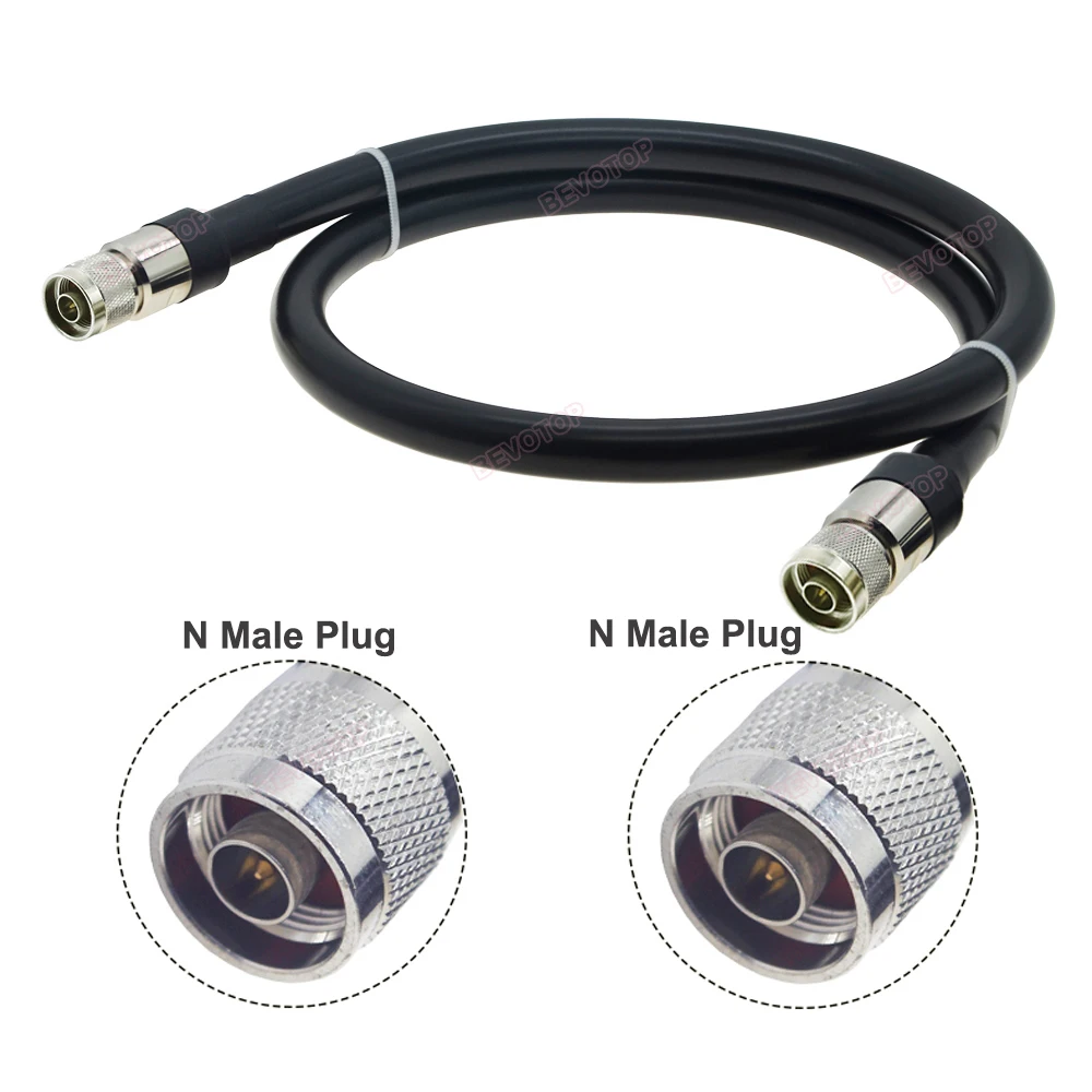 N Male to N Male Plug LMR600 Cable Low Loss 50ohm 50-12 RF Coaxial Extension Jumper Pigtail for 4G LTE Cellular Signal Booster