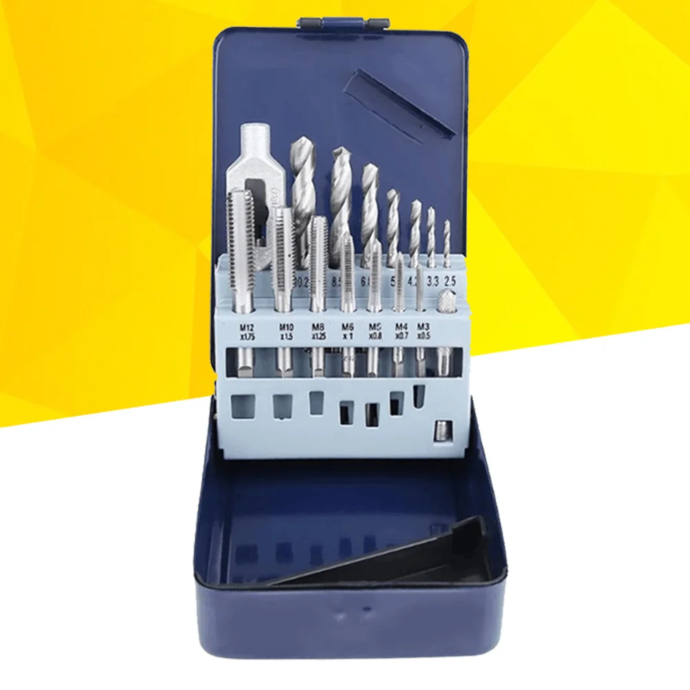 15PCS/Set Metric Screw Tap Tool Hand Tool Alloy Steel Tapping Tool Set Drill Bit Screw Tap set screw tap wrench