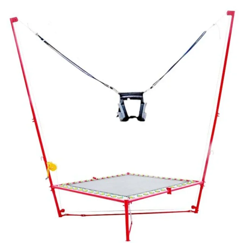 Sell upgraded version bungee jumping with rocker and spring, steel frame trampoline for kids