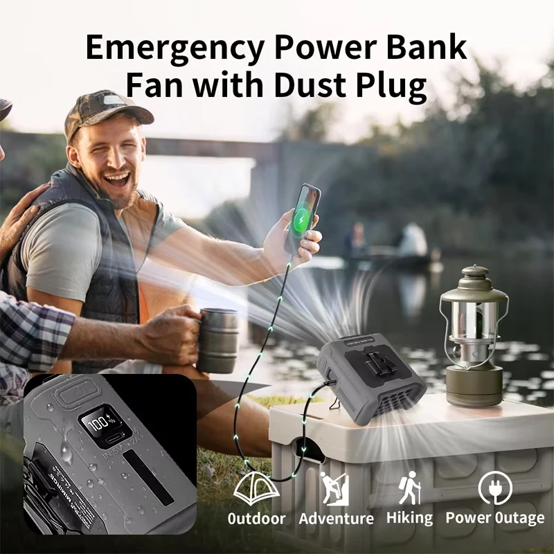 

Ультра-сильный ветер со светодиодной подсветкой для зарядки телефона для работы на открытом воздухе, поясной вентилятор, портативный ручной подвесной вентилятор на шею