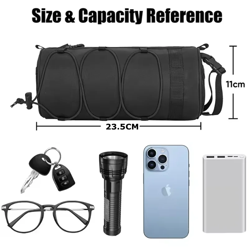 Mountain Bike Front Beam Bag 2.5L Nylon Portable Bicycle Tube Rear Bag Waterproof Multi-functional Cycling Handbar Bag