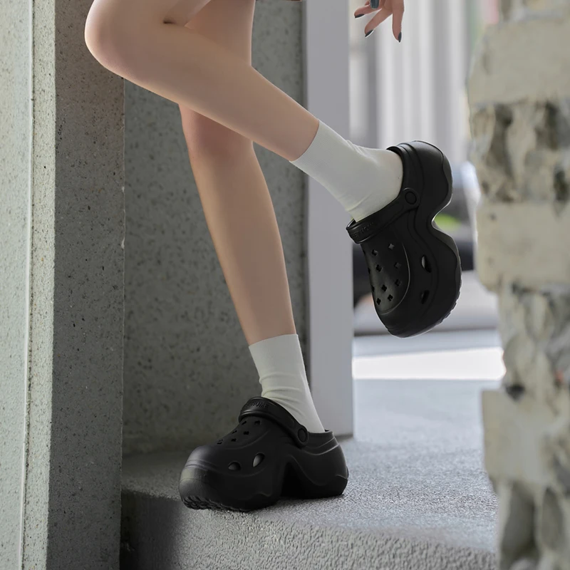 2025 новые модные женские сабо, сандалии на толстой подошве 6 см, тапочки с увеличенной высотой, нескользящая летняя уличная обувь с отверстиями