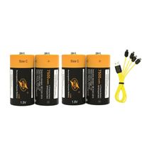 4PCS 100% ZNTER 1.5V 7500mWh Rechargeable Battery C Lipo LR14 Battery For RC Camera Drone With Type C Cable Fast Charge