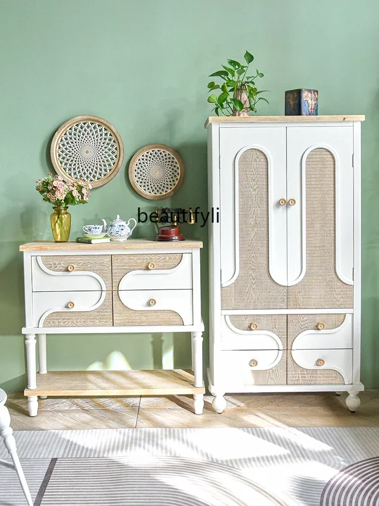 

45dining side cabinet integrated solid wood dining preparation cabinet living room storage kitchen storage high cabinet