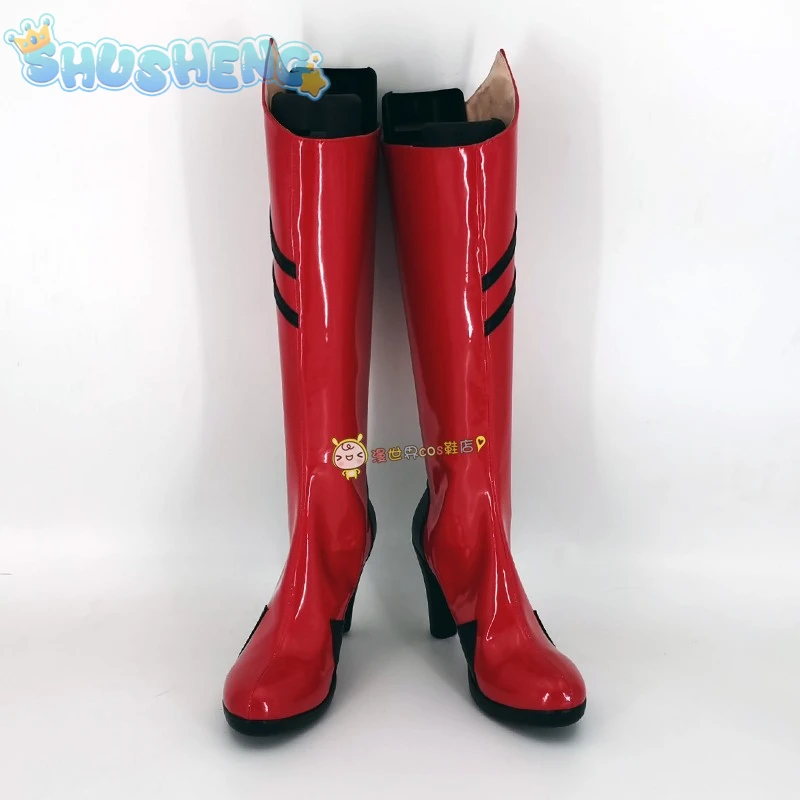Asuka Langley Soryu Cosplay Anime EVA Shikinami Asuka Rangurē Shoes Christmas Warm Red Long boots Party Woman Man Shoes