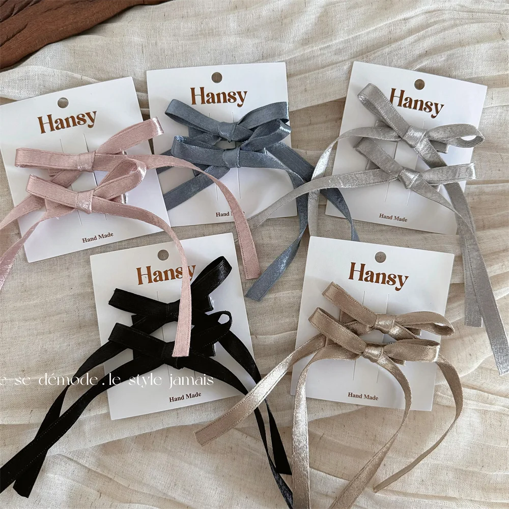 Duckbill Hair Clip Shiny Fabric Bowknot Ribbon Premium Soft Grip for Women Daily Office Travel Party Elegant Accessory