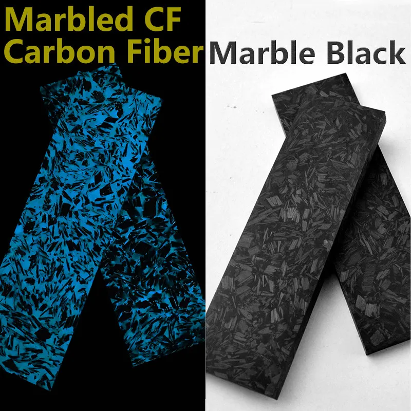 Luminous Carbon Fiber Board with Marble Pattern, Forged Shredded Carbon Fiber Random Pattern, Resin Handle Material