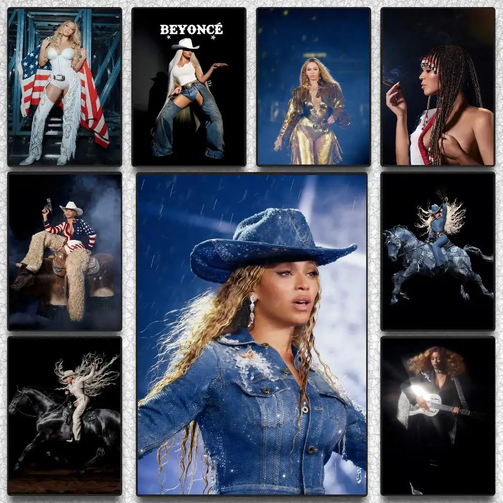 Musican Beyoncé Poster Self-adhesive Advanced Aesthetic Printing Paper Wall Art For Living Room Home Decor