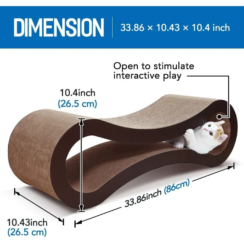 Cat Scratcher Cardboard, Scratching Pad House Bed Furniture Protector, Infinity Shape, Curved