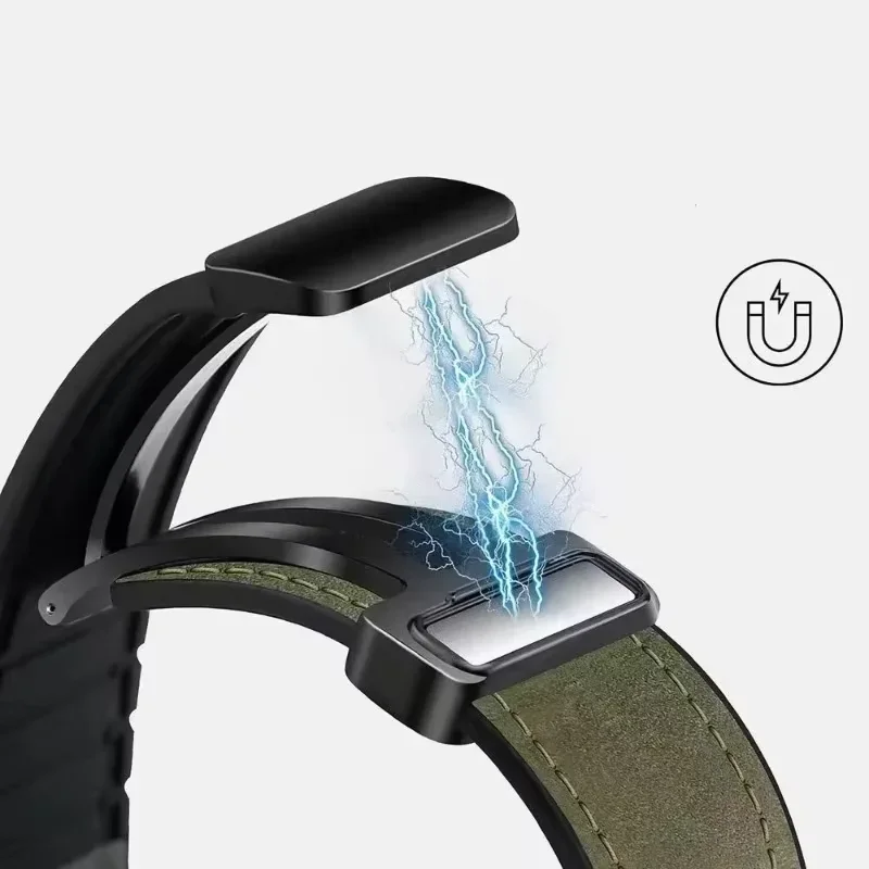 Correa de silicona + cuero para Samsung Galaxy Watch 8 44mm 40mm 8 Classic 46mm pulsera magnética Galaxy Watch Ultra 2025 47mm Correa