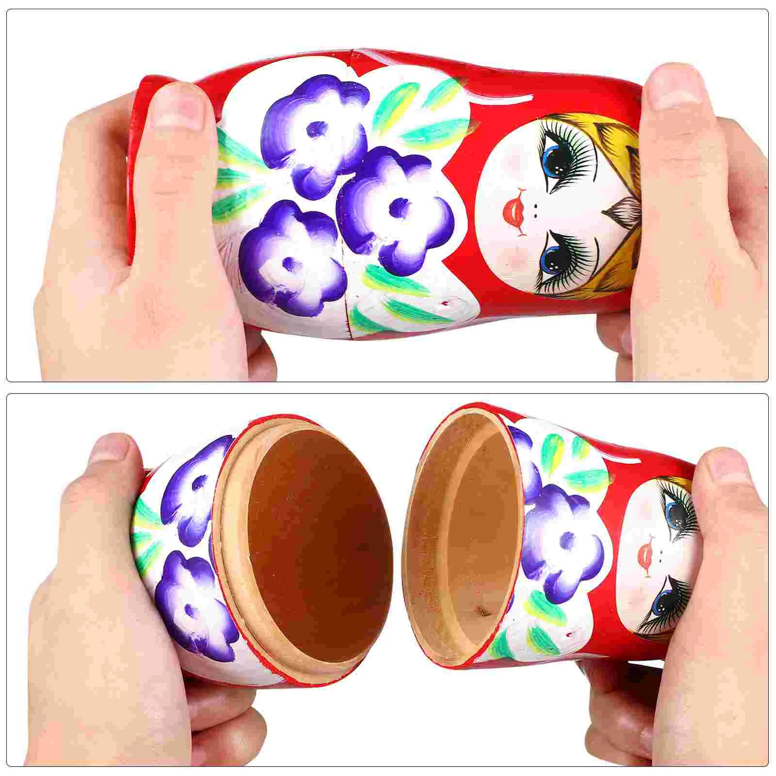 7 Pcs Russian Painted Matryoshka Dolls Oil Seven-layer Decorative Stacking Household Crafts Nesting Toys Home Decoration