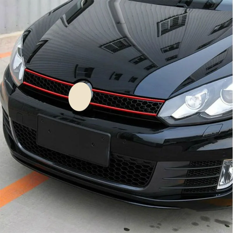 Car Front Hood Reflective Sticker Grille Moulding Red Decoration Strip Sticker Waterproof Car Exterior Reflective Sticker Decals