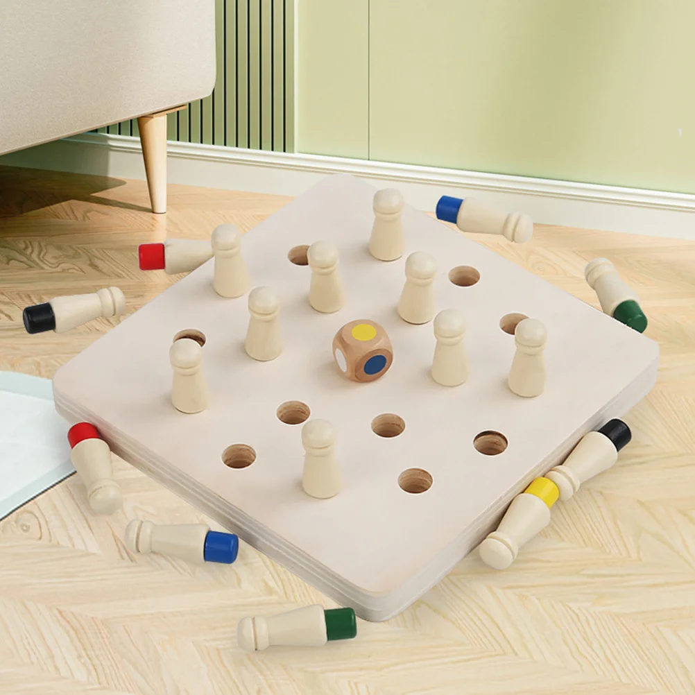 1Set Geheugen Schaken Houten Educatief Spel Kinderen Vroeg Leren Bordspel Bijpassende Logica Denken Training Interactief
