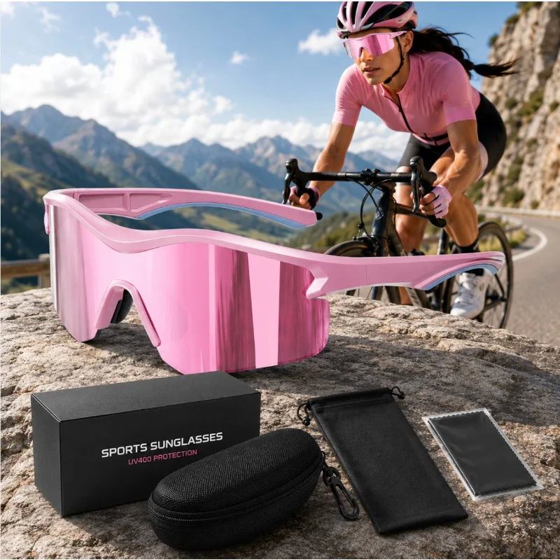 

TR90 road cycling glasses windproof UV400 outdoor sports sunglasses unisex goggles cycling glasses including glasses case set