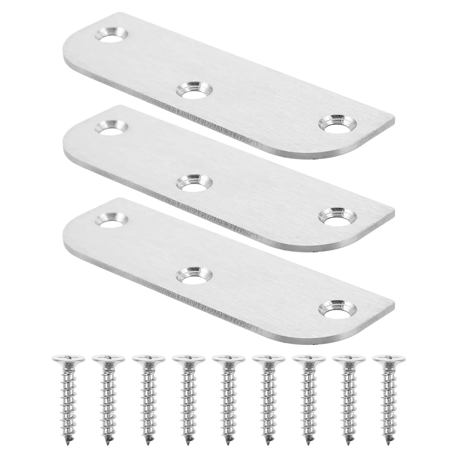3Pcs Door Hinge Filler Plates Stainless Steel 3.5 Inch Cabinet Hinge Repair Kit Door Hole Cover Plate Kitchen Cabinet Hinges