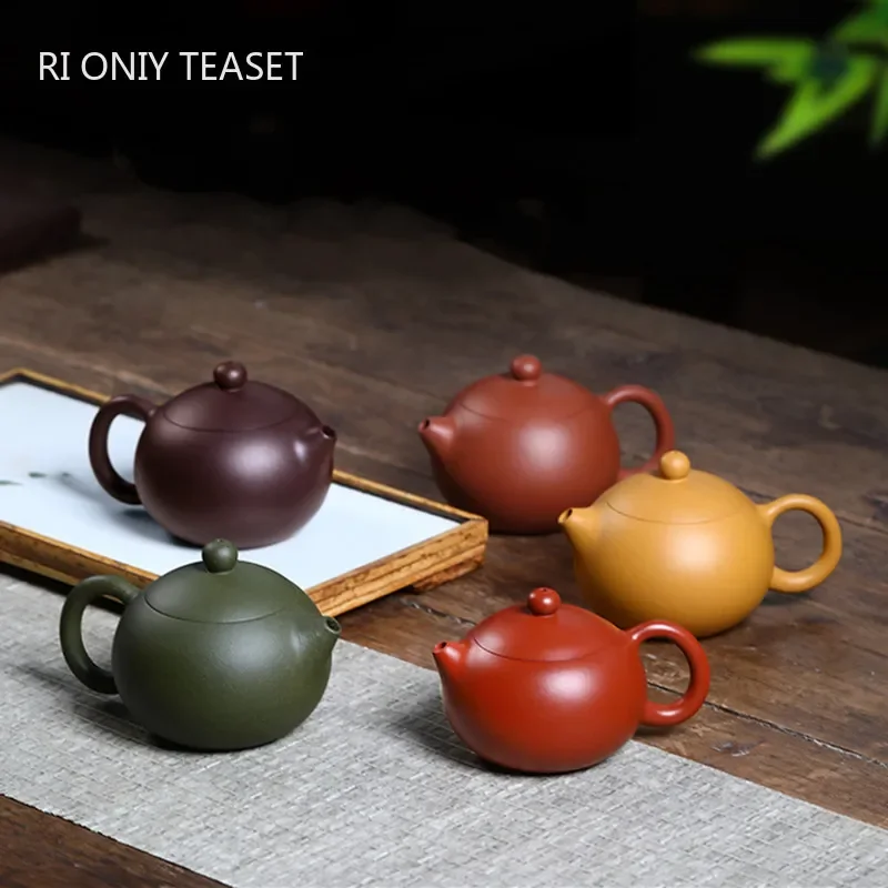 

200ml Yixing Purple Clay Teapot High-end Handmade Xishi Tea Pot Ball Hole Filter Kettle Chinese Zisha Tea Set Collection Gifts