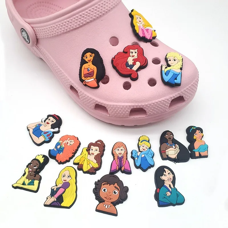 

15pcs Princess Series Cute Hole Shoes Shoes Flower Shoe Buckle Cartoon Soft Rubber Garden Shoes Accessories Accessories