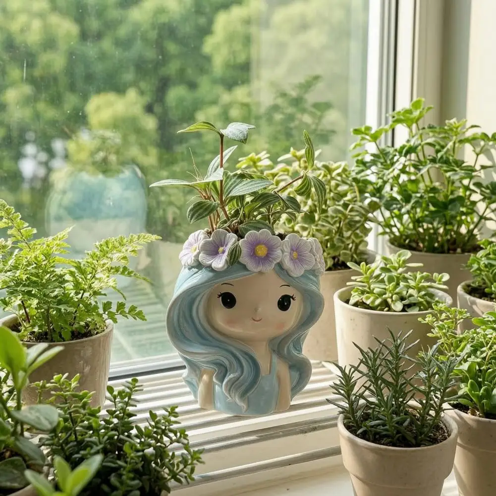 Wreath Girls Flower Pot Silicone Molds Pen Holder Resin Mold Planter Making Tool For DIY Crafts