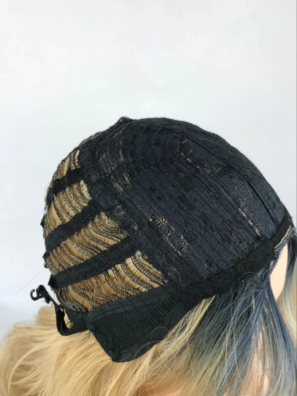 Peruca longa ondulada com boné para mulheres, cabelo dourado, cabelo humano, preto, marrom, moda