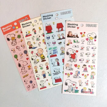 4 pçs/lote Kawaii Snoopy Adesivos Bonito Scrapbooking DIY Diário Decorativo Adesivo de Vedação Álbum Vara Etiqueta Escola Material de Escritório