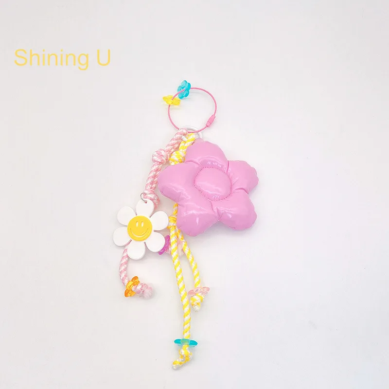 

Shining U Pink Flower Keychain for Women Bag Pendant Fashion Accessory Gift
