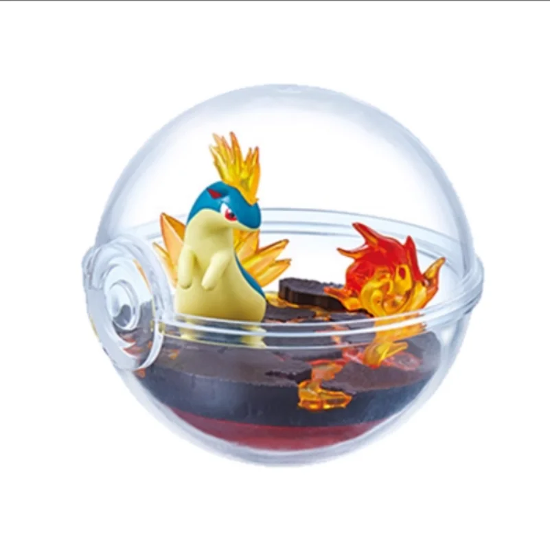 مجموعة حاويات زجاجية من Re-ment Pokémon حجم 13 مجموعة كاملة ألعاب عصرية لسطح المكتب صندوق أعمى حلية مشهد مصغر