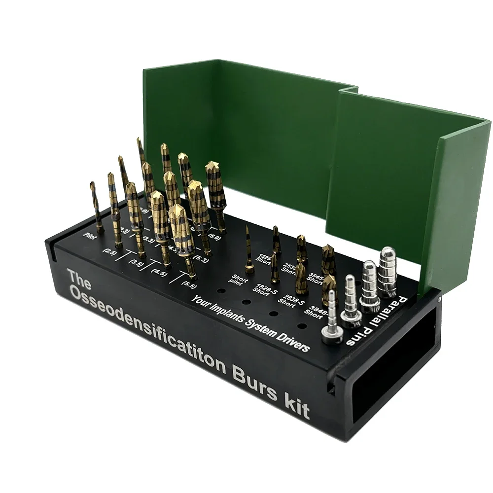 

24Pcs Dental Osseodensification Burs Kit Implant Drills Drivers for Ridge Expansion Bone Cutting Alveolotomy