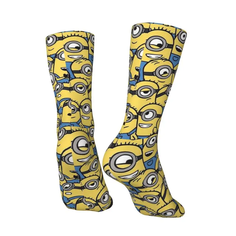 Custom M- Minions Cartoon Dress Socks Men Women Warm Funny Novelty Crew Socks