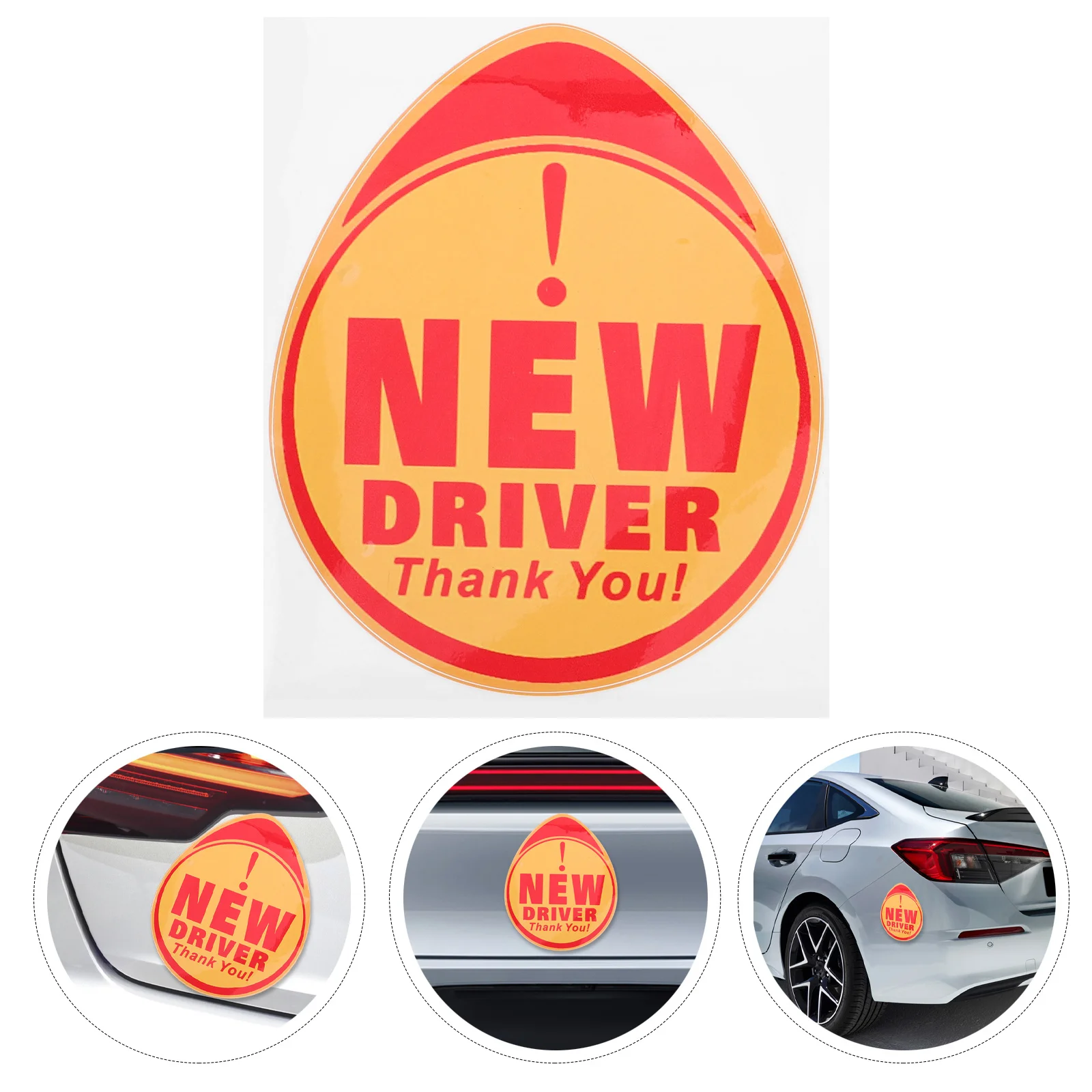 

10Pcs New Driver Warning Stickers Cartoon Car Decals for Beginners Safety Identification Learner Driver Colorful Vehicle Signs