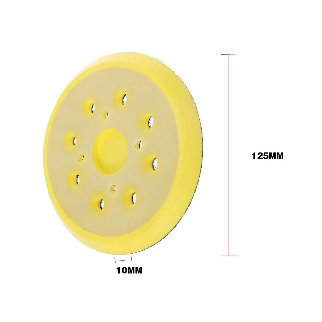 Disco de pulido para LIJADORA Orbital aleatoria, 1 piezas, 5 pulgadas, 125mm, 8 agujeros, 4 clavos, almohadillas de lijado, placa de respaldo de gancho y bucle