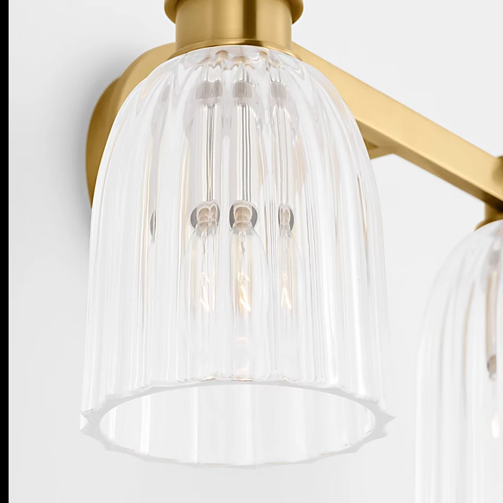 Modern Indoor Hallway Bathroom Bedside Light Cylindrical Glass Shade Wall Sconce Wall Lamp