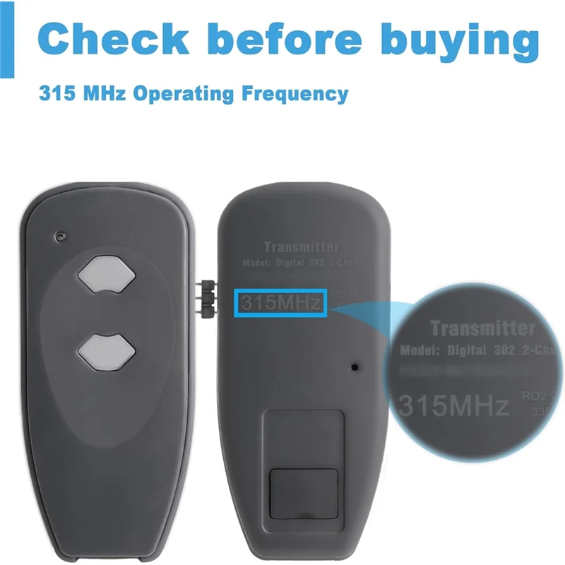 

【Flash Deal】M3-2312 382 Digital Remote Control 2 Pcs For Marantec Garage Door Opener M4500 M4500e,M4700e DC3700,Q7700