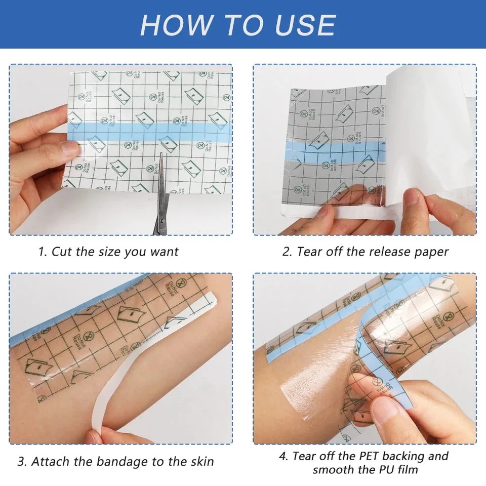 Nova marca 5m à prova dwaterproof água tatuagem cura filme do plutônio para cuidados posteriores bandagem protetora transparente reparação da pele envoltório rolo fornecimento