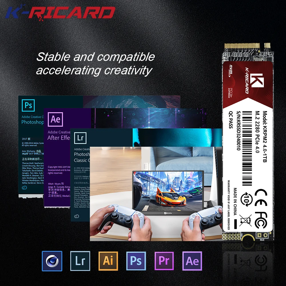 K-RICARD NVMe SSD M.2 2280 1TB 2TB Internal Solid State Drive for Desktop Laptop High-Speed Hard Disk