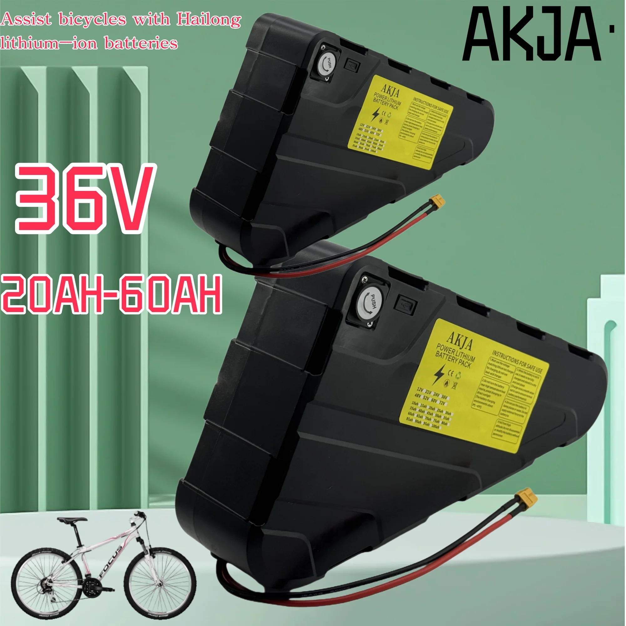 

Air fast transportation 36V60AH High Capacity Waterproof Hard Case Strong power battery pack 350W500W750W1000W triangle battery
