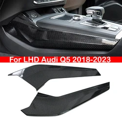 For LHD Audi Q5 2018-2023 ABS Carbon Fiber Car Interior Center Console Side Gear Shift Cover Panel Trim Decoration Accessories