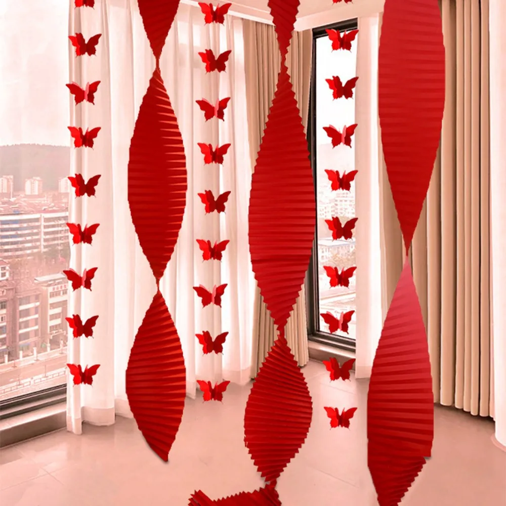 

Red Chinese Wedding Hanging Flags Traditional DIY Crafts Double Happiness Pendant Festive Door Curtain Hanging Decor Living Room