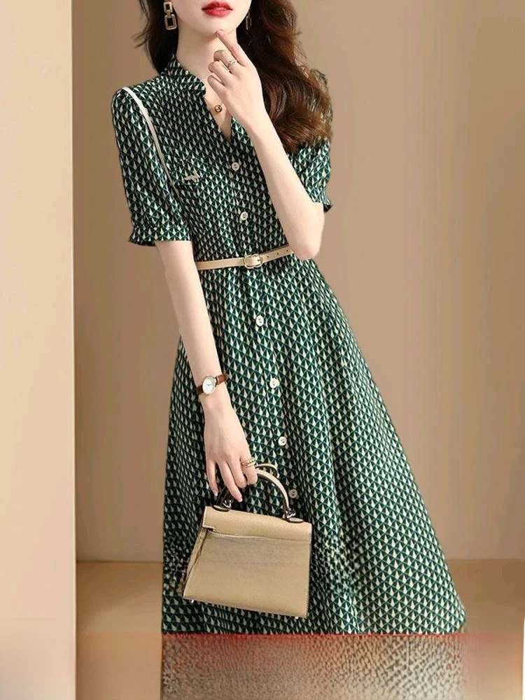 

Silk Dr Women's Summer New Arrival Authentic Silk Chiffon Maxi Skirt Faionable Trendy Label Removed Garment