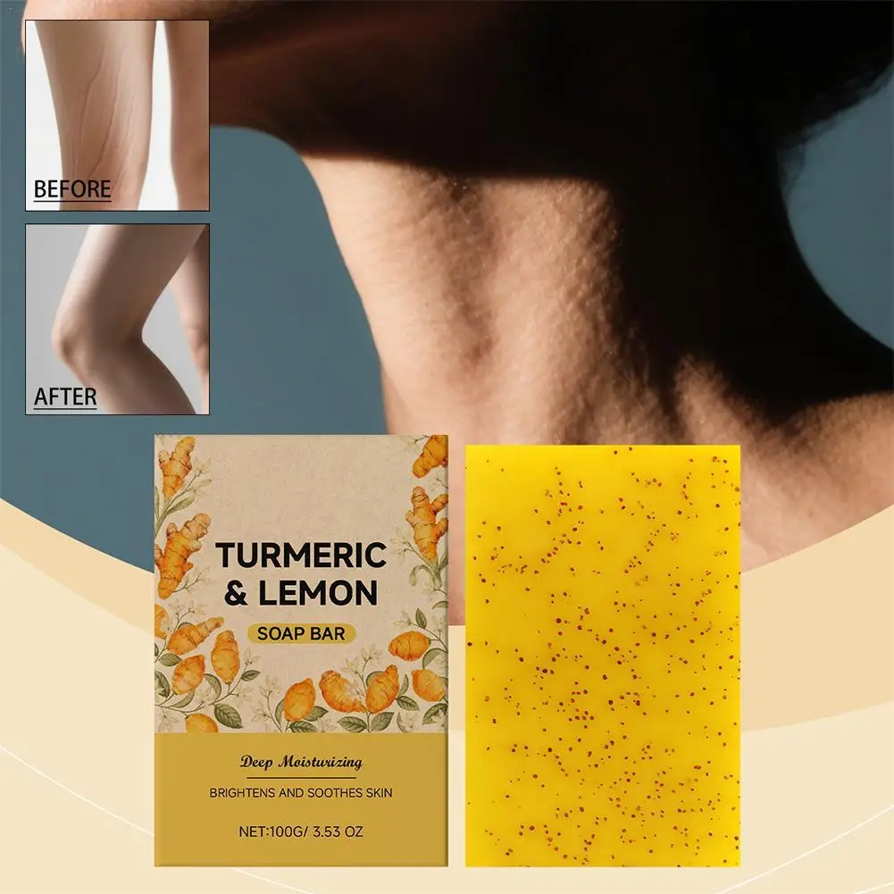 

Turmeric Hand Made Soap, Lemon Kojic Acid Soap, Shower and Facial Soap Deep Cleaning For Face Body Skin Care