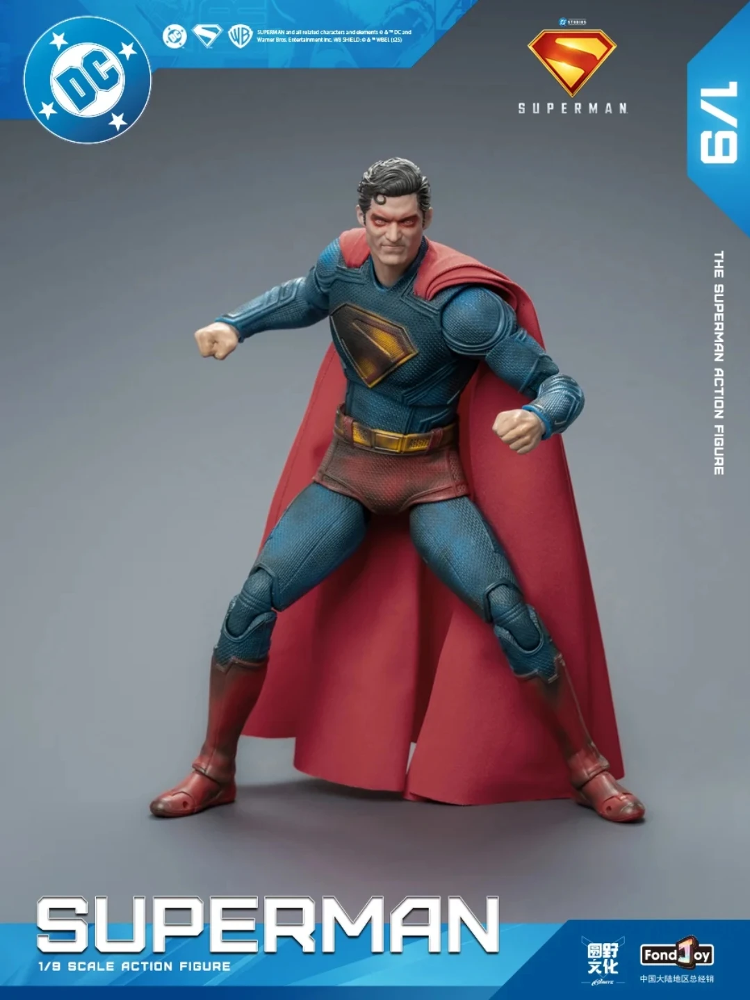 Fondjoy batalha danificada superman figura de ação dc liga da justiça figuras detetive quadrinhos superman modelo estátua móvel brinquedos