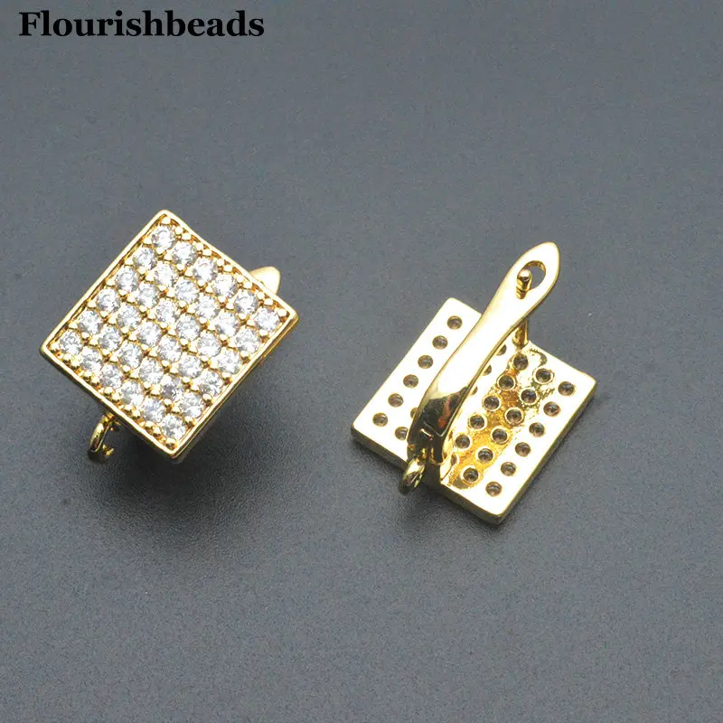 

30 шт., широкие прямоугольные квадратные застежки для сережек, популярные выдающиеся ювелирные изделия