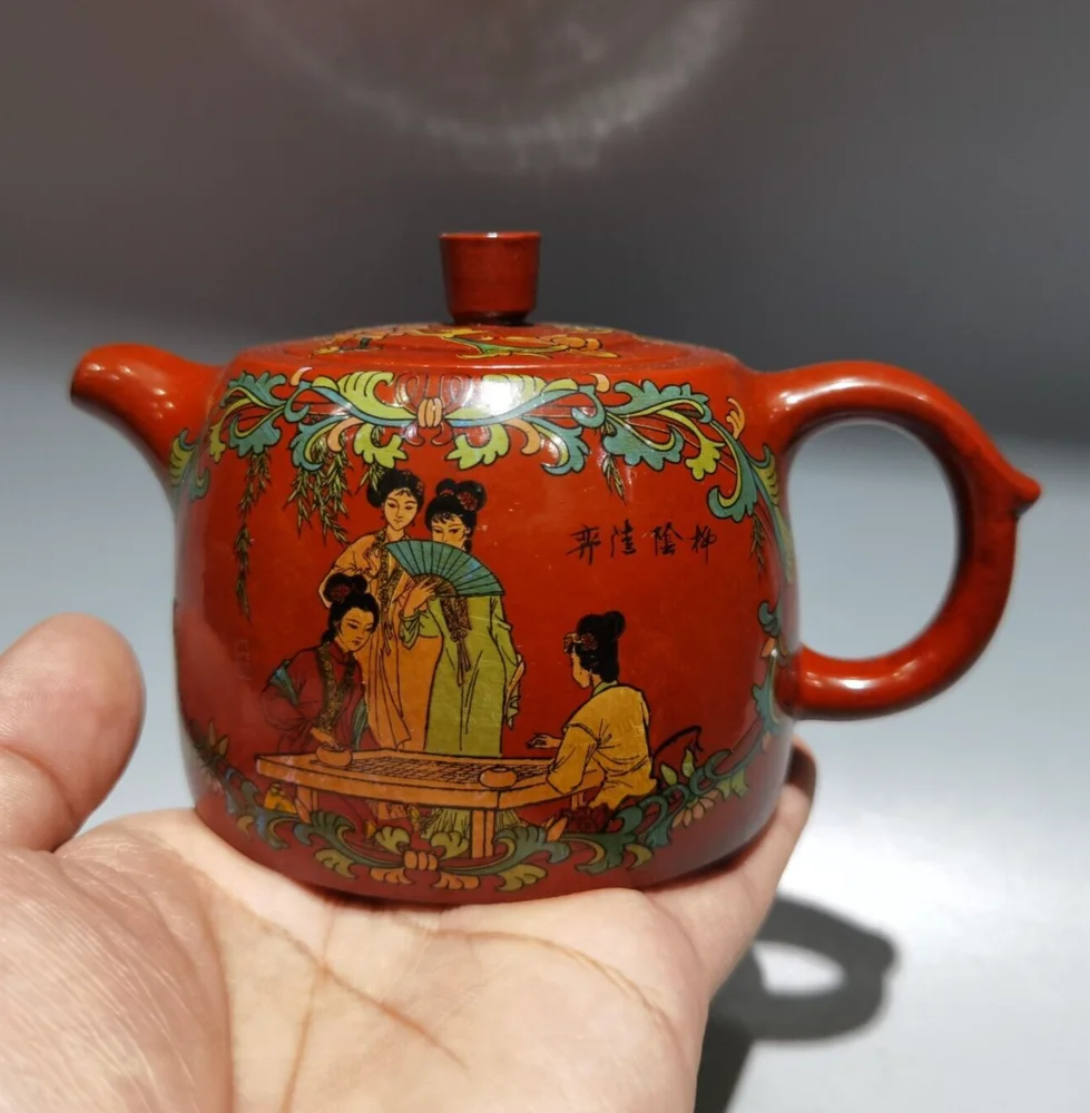 

Chinese Yixing Zisha Clay Handmade painting beauty Kung Fu Tea Exquisite Teapot