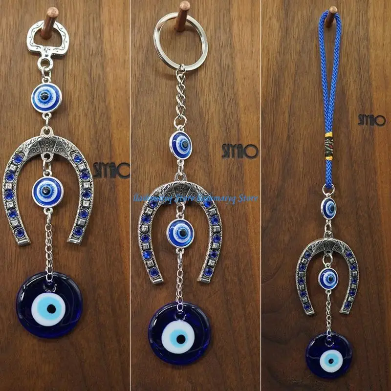 573B 1 Pieces Blue for Evil Eye Charms Keychain Pendant Alloy Tassel Car for Key Chai