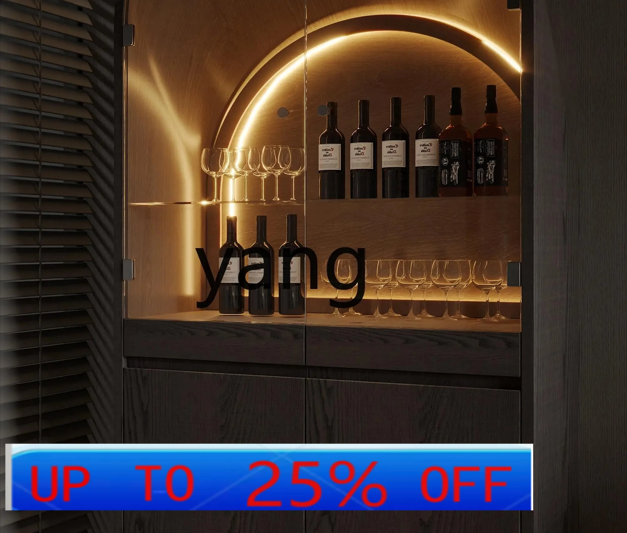 

LMM solid wood dining side cabinet integrated against the wall modern simple living room locker dining room tea