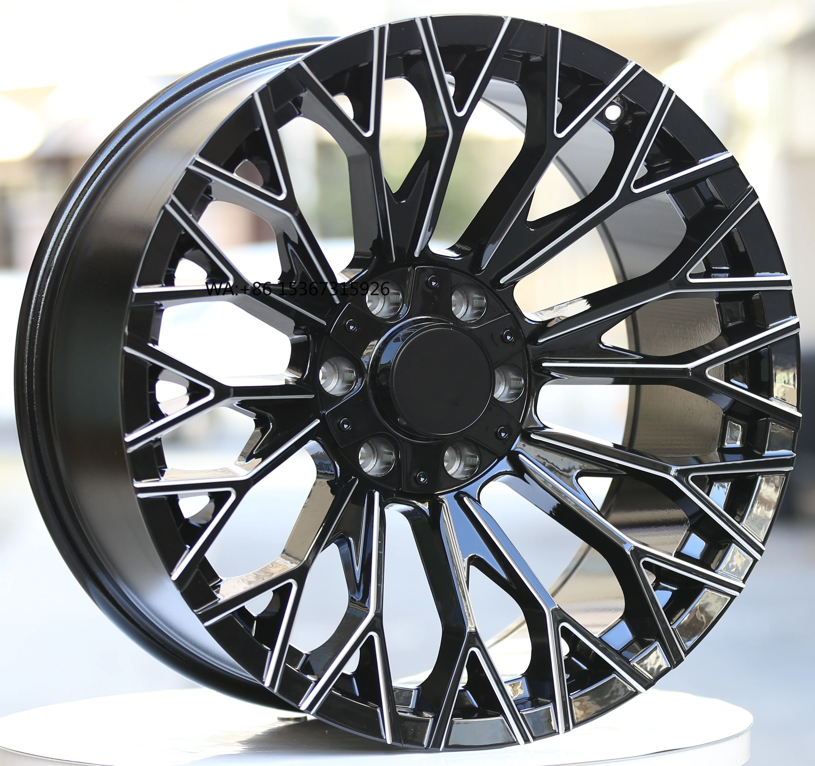 

20-дюймовые легкосплавные колеса для бездорожья с вогнутым дизайном, черное фрезерованное окно 4x4, 22 дюйма, 6 5 отверстий для колес пикапа и внедорожников